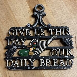 Vintage Wall Plaque Give us this day our daily bread